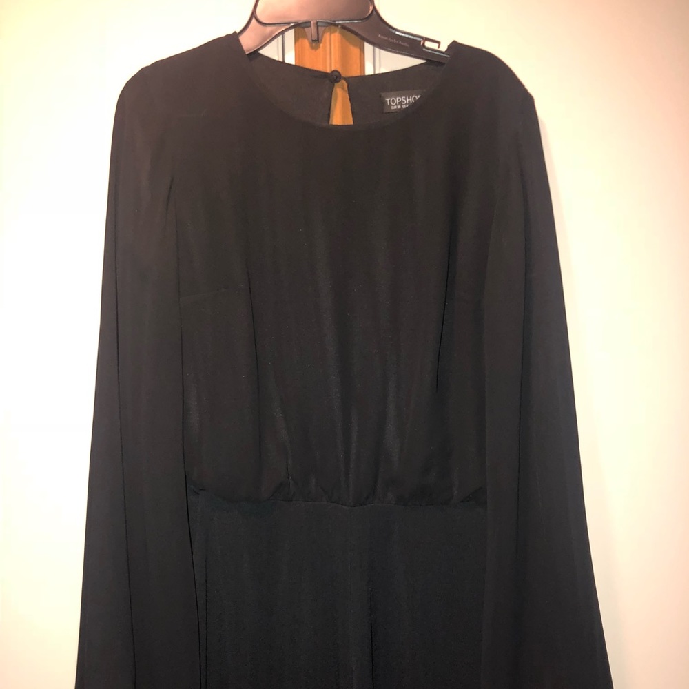 topshop black wide sleeve romper
